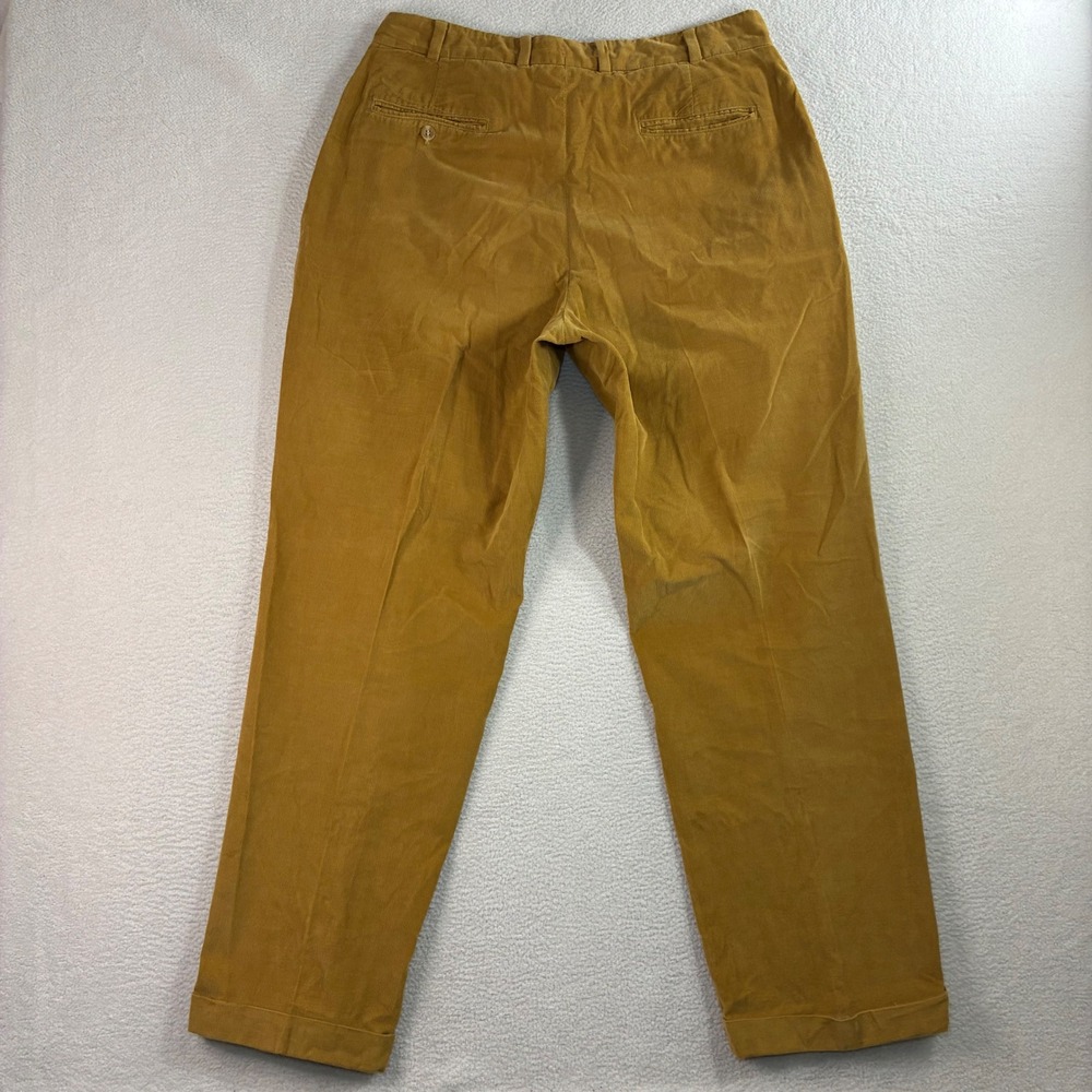 Bills Khakis Corduroy Pants Men 36x32 Brown Pleated Vintage USA Classic Preppy - Picture 2 of 9